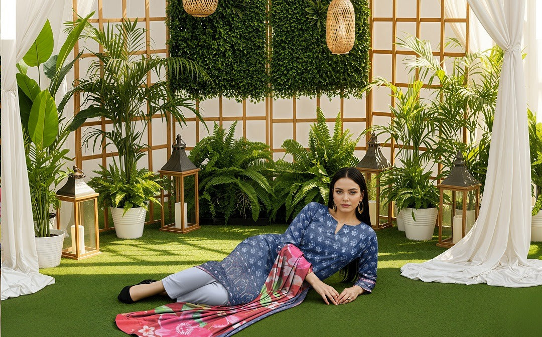 3pc Summar Lawn Suit (Shaffon dupatta)