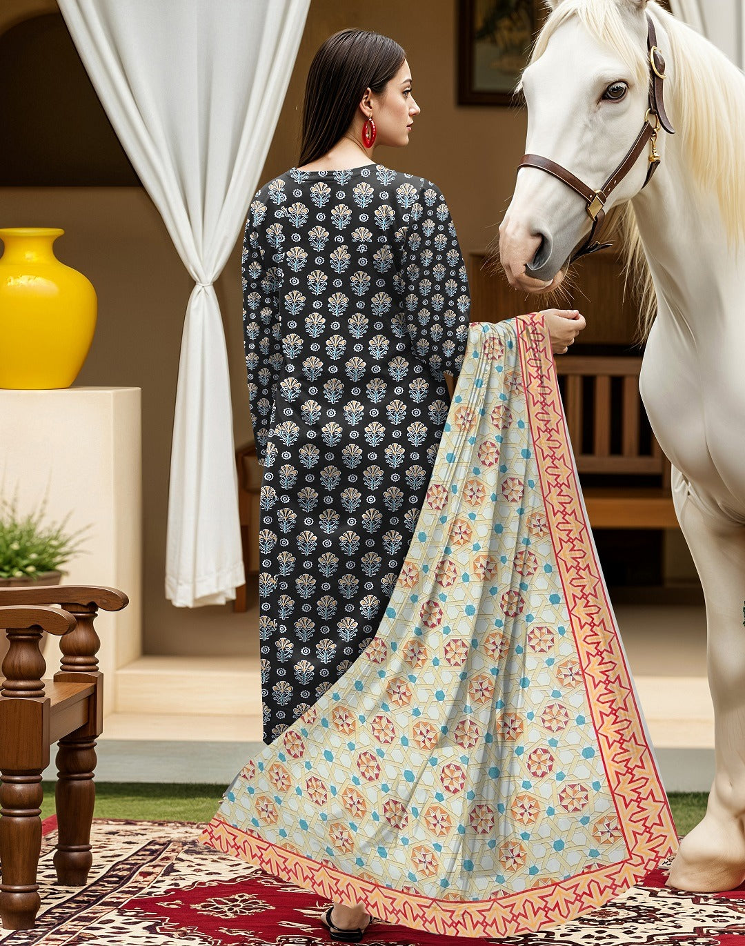 3pc Summar Lawn Suit (Bambar dupatta)