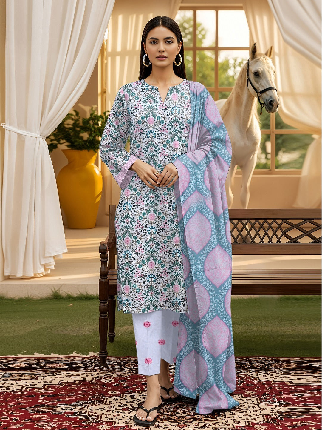 3pc Summar Lawn Suit (Lawn duppata)