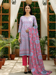 3pc Summar Lawn Suit (Organza dupatta)