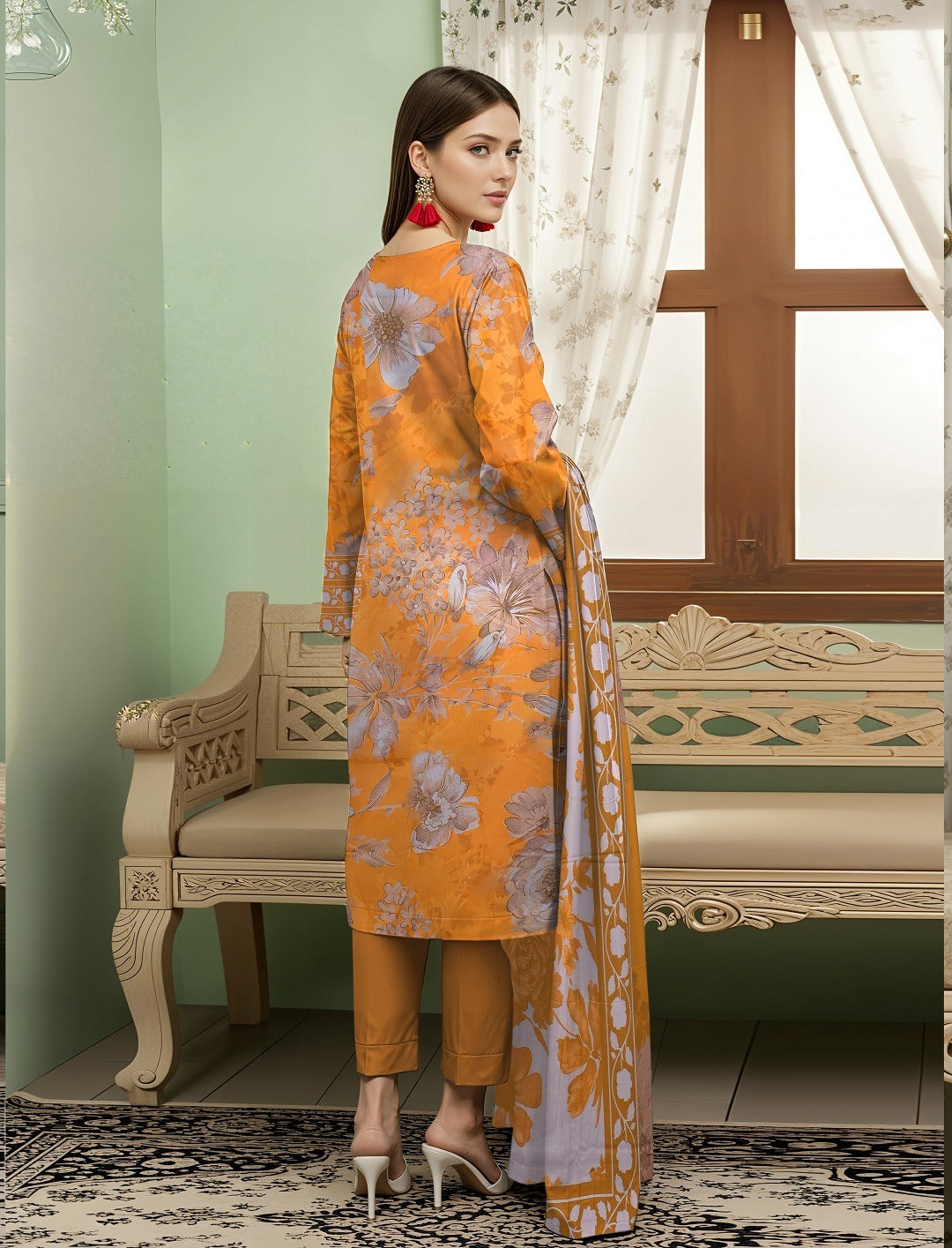 3pc Summar Lawn Suit (Lawn dupatta)