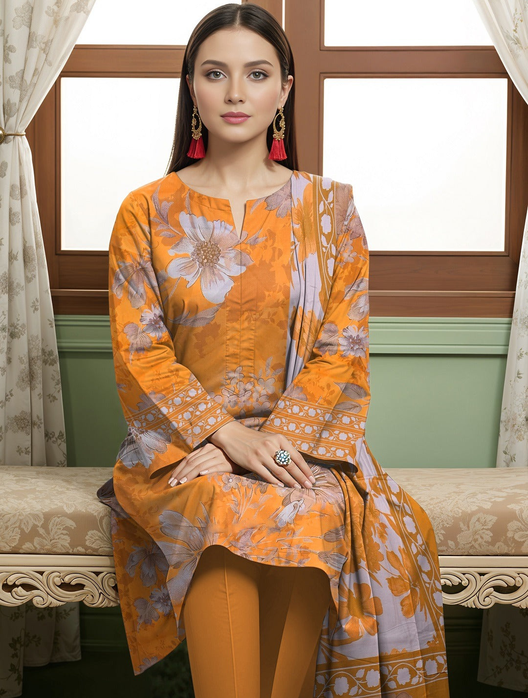 3pc Summar Lawn Suit (Lawn dupatta)