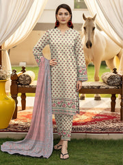 3pc Summar Lawn Suit (Organza dupatta)